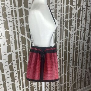 Red Straw Bucket Bag
